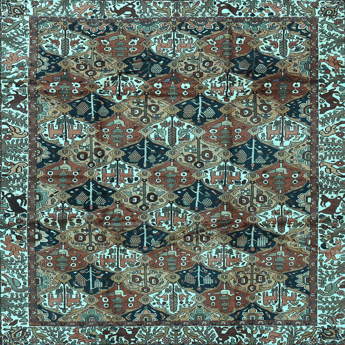 Square Machine Washable Persian Light Blue Traditional Rug, wshtr4332lblu