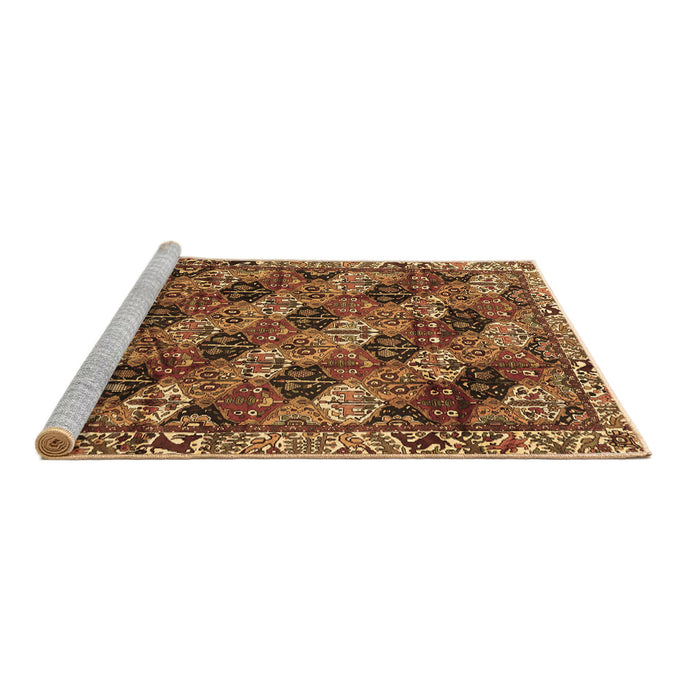 Sideview of Machine Washable Persian Brown Traditional Rug, wshtr4332brn