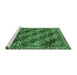 Sideview of Machine Washable Persian Emerald Green Traditional Area Rugs, wshtr4332emgrn