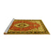 Sideview of Machine Washable Persian Yellow Traditional Rug, wshtr4333yw