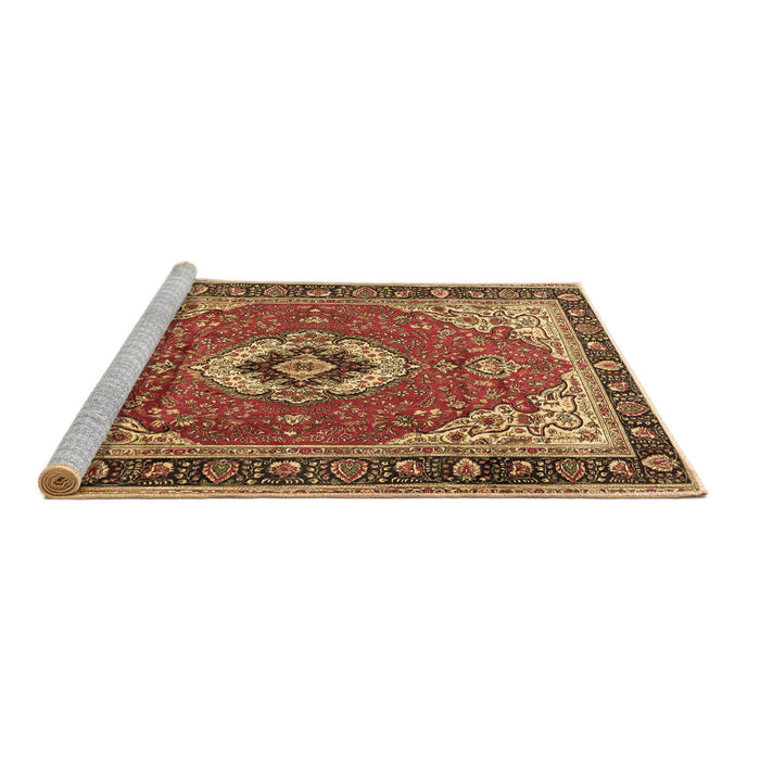 Sideview of Machine Washable Persian Brown Traditional Rug, wshtr4333brn