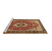 Sideview of Machine Washable Persian Brown Traditional Rug, wshtr4333brn