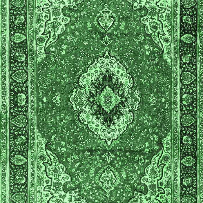 Machine Washable Persian Emerald Green Traditional Area Rugs, wshtr4333emgrn