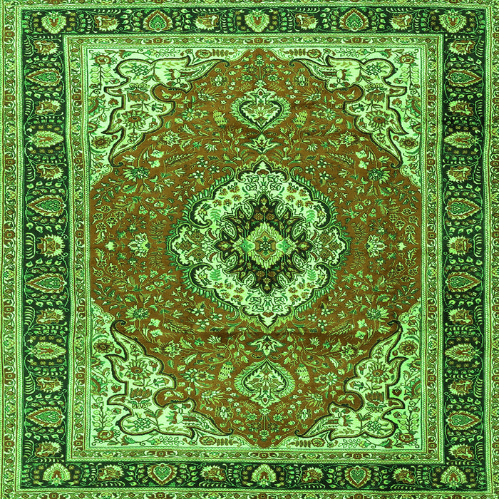 Serging Thickness of Persian Green Traditional Rug, tr4333grn