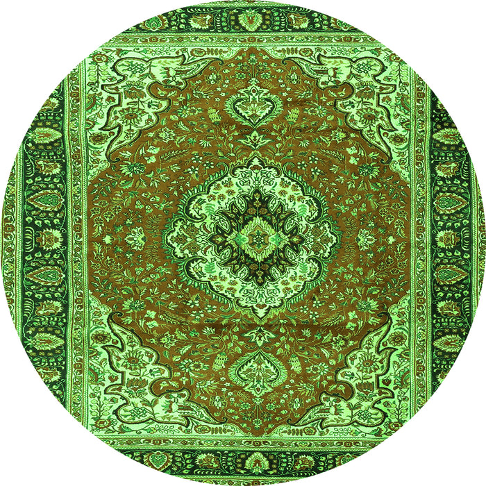 Machine Washable Persian Green Traditional Area Rugs, wshtr4333grn