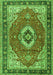 Serging Thickness of Machine Washable Persian Green Traditional Area Rugs, wshtr4333grn