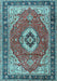 Machine Washable Persian Light Blue Traditional Rug, wshtr4333lblu