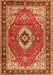 Serging Thickness of Machine Washable Persian Orange Traditional Area Rugs, wshtr4333org