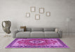 Machine Washable Persian Purple Traditional Area Rugs in a Living Room, wshtr4333pur