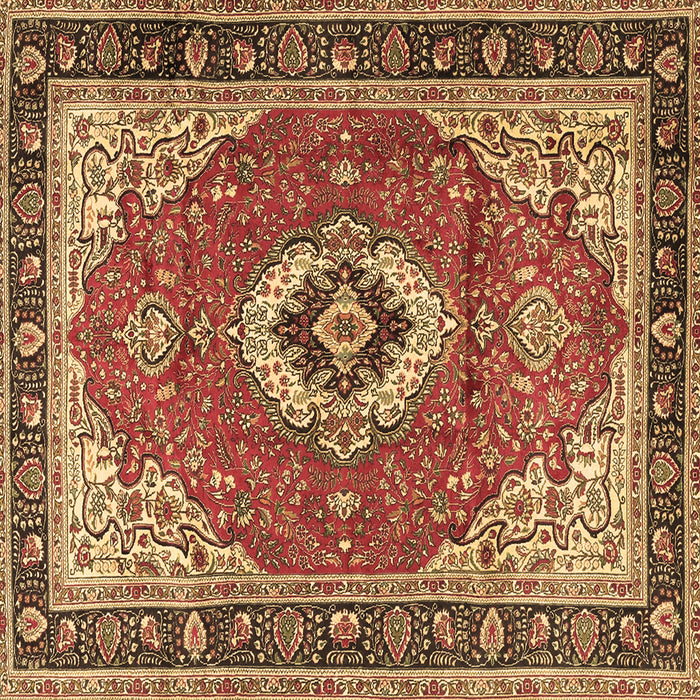 Square Persian Brown Traditional Rug, tr4333brn