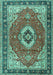 Machine Washable Persian Turquoise Traditional Area Rugs, wshtr4333turq