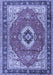 Machine Washable Persian Blue Traditional Rug, wshtr4333blu