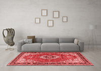 Machine Washable Persian Red Traditional Rug, wshtr4333red