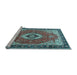 Sideview of Machine Washable Persian Light Blue Traditional Rug, wshtr4333lblu