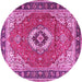 Round Persian Pink Traditional Rug, tr4333pnk