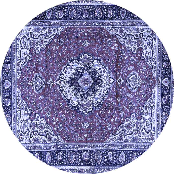 Round Persian Blue Traditional Rug, tr4333blu