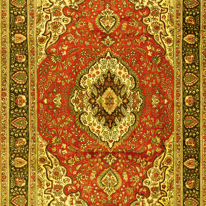 Machine Washable Persian Yellow Traditional Rug, wshtr4333yw