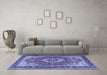 Machine Washable Persian Blue Traditional Rug in a Living Room, wshtr4333blu