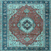 Square Machine Washable Persian Light Blue Traditional Rug, wshtr4333lblu