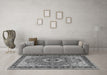 Machine Washable Persian Gray Traditional Rug in a Living Room,, wshtr4333gry