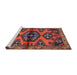 Sideview of Machine Washable Traditional Rust Pink Rug, wshtr4334