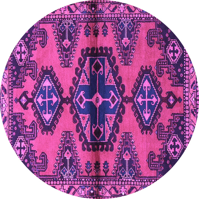 Round Persian Purple Traditional Rug, tr4334pur