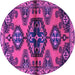 Round Persian Purple Traditional Rug, tr4334pur