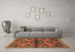 Machine Washable Persian Brown Traditional Rug in a Living Room,, wshtr4334brn