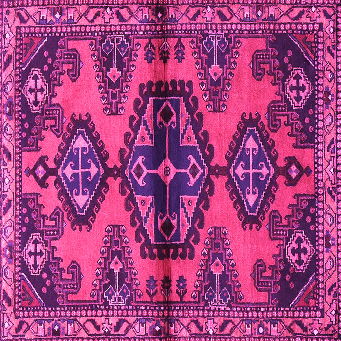 Square Machine Washable Persian Pink Traditional Rug, wshtr4334pnk