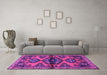 Machine Washable Persian Purple Traditional Area Rugs in a Living Room, wshtr4334pur