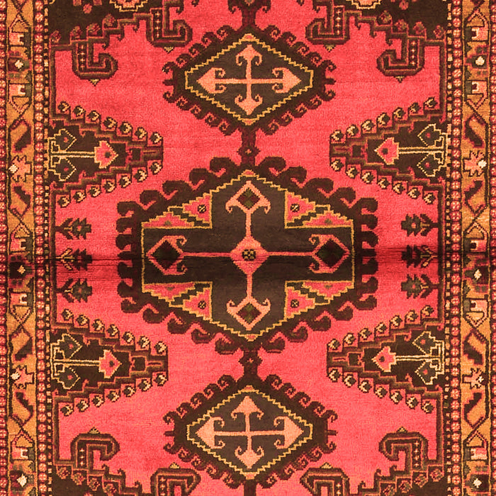 Serging Thickness of Machine Washable Persian Orange Traditional Area Rugs, wshtr4334org