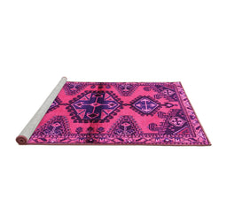 Sideview of Machine Washable Persian Pink Traditional Rug, wshtr4334pnk
