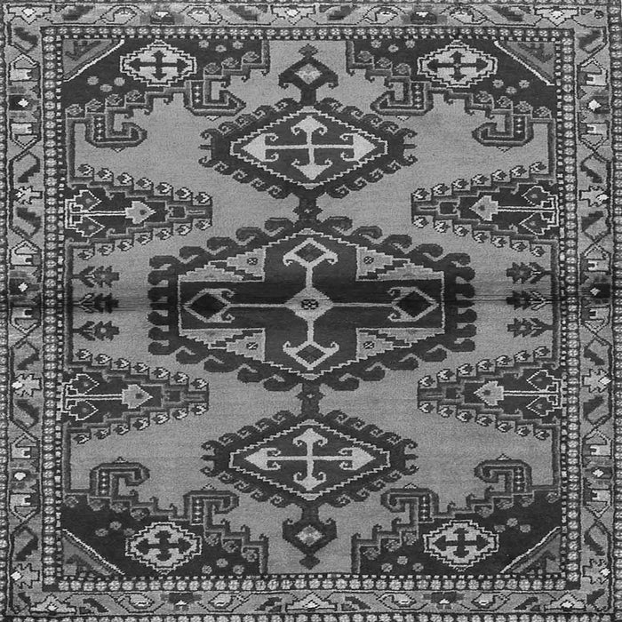 Round Machine Washable Persian Gray Traditional Rug, wshtr4334gry