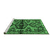 Sideview of Machine Washable Persian Emerald Green Traditional Area Rugs, wshtr4334emgrn