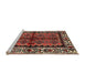 Sideview of Machine Washable Traditional Saffron Red Rug, wshtr4335