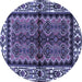 Round Persian Blue Traditional Rug, tr4335blu