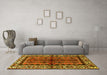 Machine Washable Persian Yellow Traditional Rug in a Living Room, wshtr4335yw