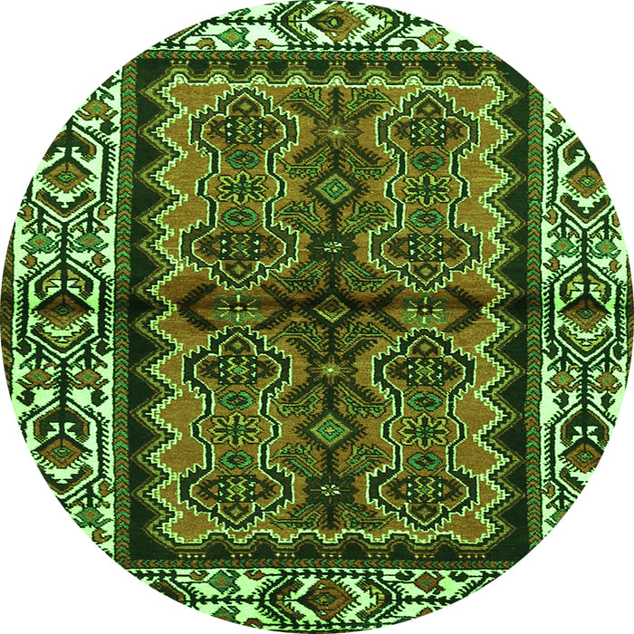 Machine Washable Persian Green Traditional Area Rugs, wshtr4335grn