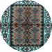 Round Persian Light Blue Traditional Rug, tr4335lblu