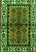 Serging Thickness of Machine Washable Persian Green Traditional Area Rugs, wshtr4335grn