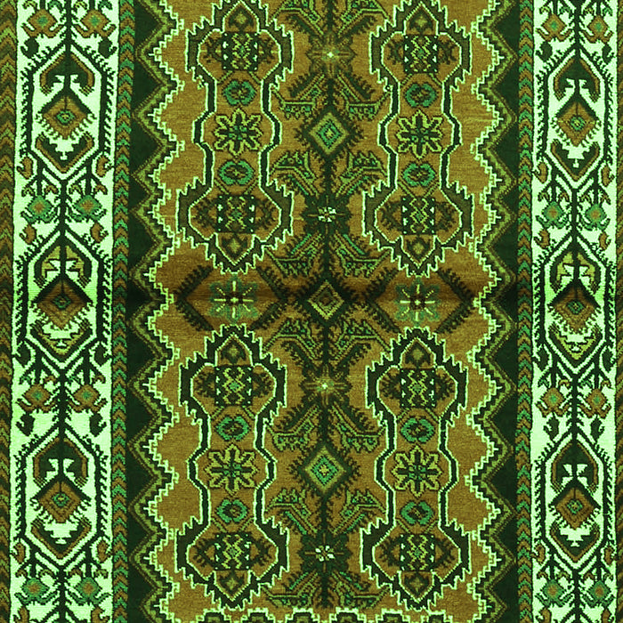 Serging Thickness of Machine Washable Persian Green Traditional Area Rugs, wshtr4335grn