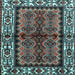 Square Machine Washable Persian Light Blue Traditional Rug, wshtr4335lblu