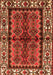 Serging Thickness of Machine Washable Persian Orange Traditional Area Rugs, wshtr4335org