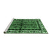 Sideview of Machine Washable Persian Emerald Green Traditional Area Rugs, wshtr4335emgrn