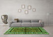 Machine Washable Persian Green Traditional Area Rugs in a Living Room,, wshtr4335grn