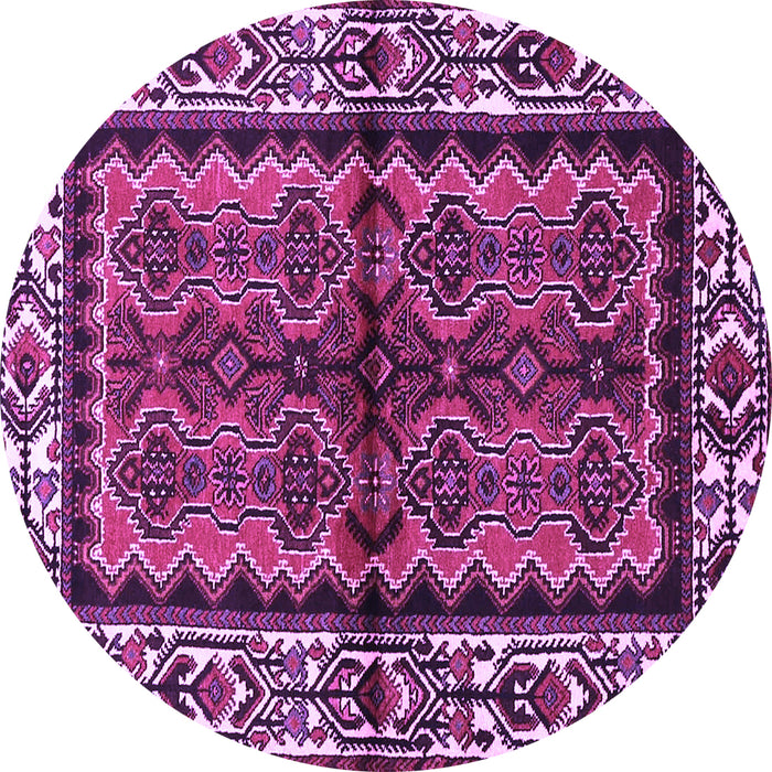 Round Persian Purple Traditional Rug, tr4335pur