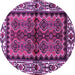 Round Persian Purple Traditional Rug, tr4335pur