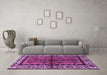 Machine Washable Persian Purple Traditional Area Rugs in a Living Room, wshtr4335pur