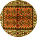 Round Persian Yellow Traditional Rug, tr4335yw