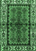 Machine Washable Persian Emerald Green Traditional Area Rugs, wshtr4335emgrn